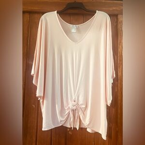 Venus Light Coral Tie-Front Top